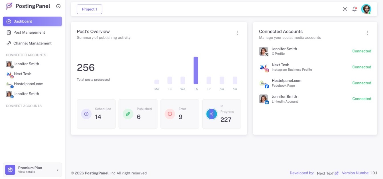 PostingPanel Dashboard